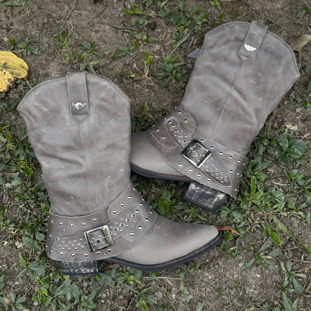 Bota caña media DALILA gris