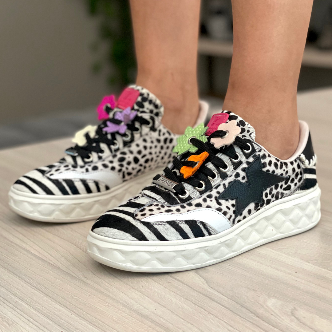 Tenis PALERMO print blanco negro