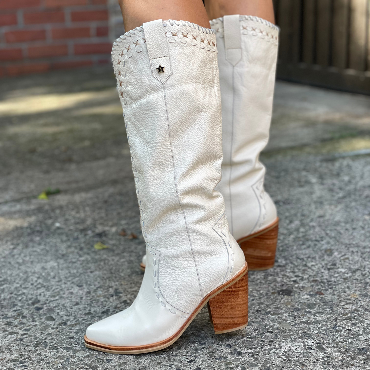 Bota caña larga PENELOPE blanco hueso