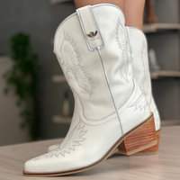 Bota caña media WESLEY Blanco Hueso