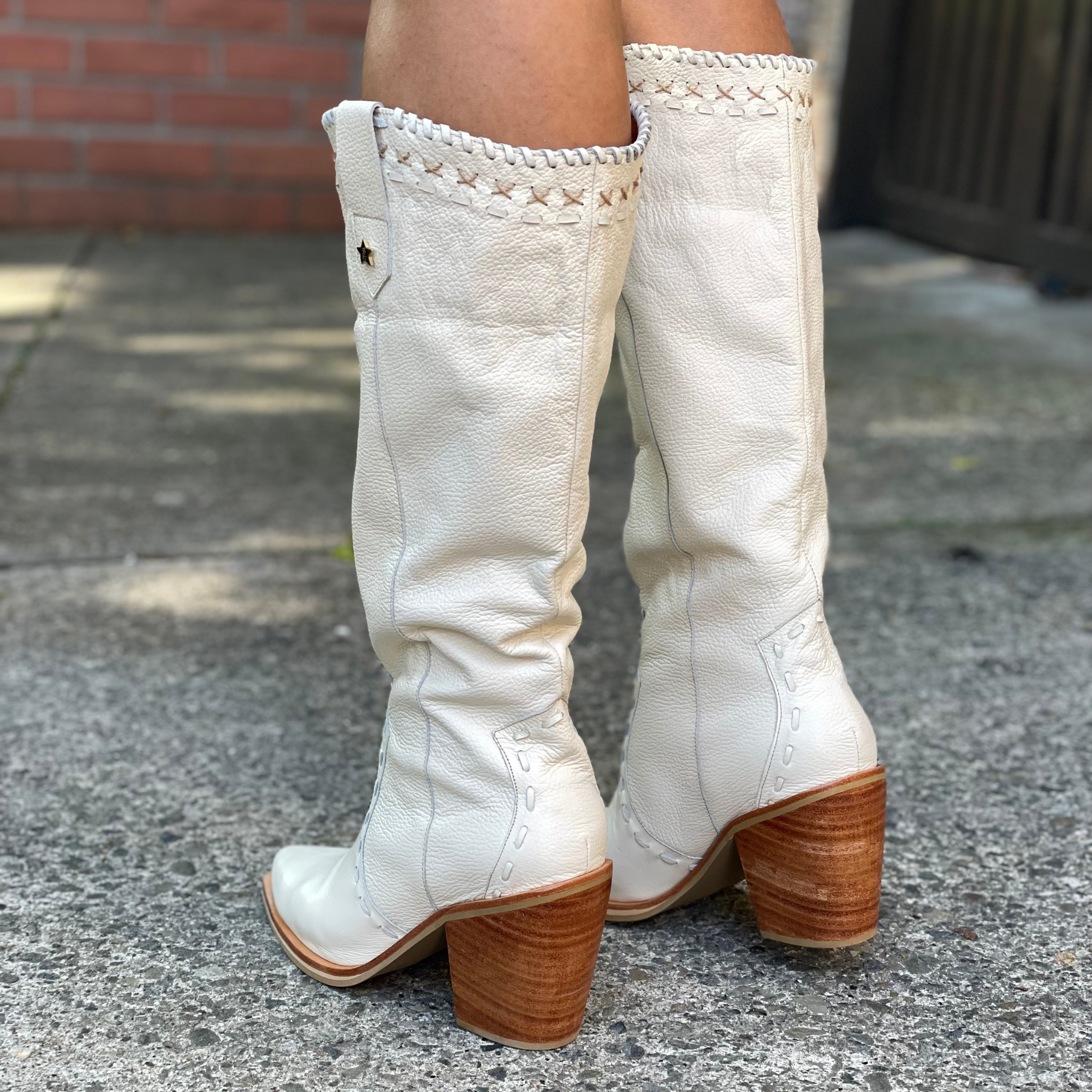 Bota caña larga PENELOPE blanco hueso