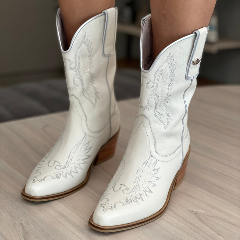 Bota caña media WESLEY Blanco Hueso