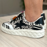 Tenis PALERMO print blanco negro